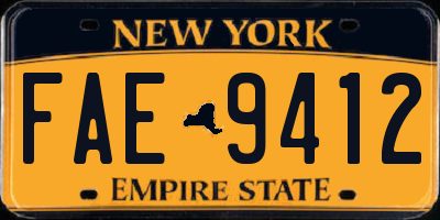 NY license plate FAE9412