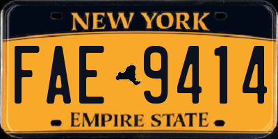 NY license plate FAE9414