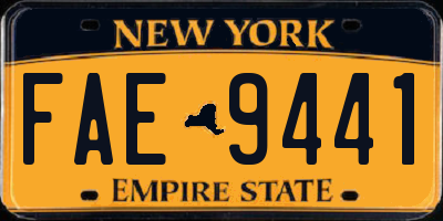 NY license plate FAE9441