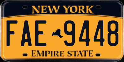 NY license plate FAE9448