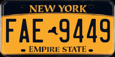 NY license plate FAE9449