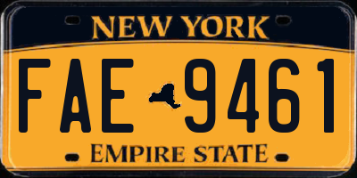 NY license plate FAE9461