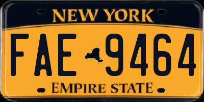 NY license plate FAE9464