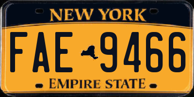 NY license plate FAE9466