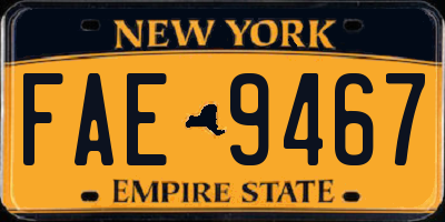 NY license plate FAE9467