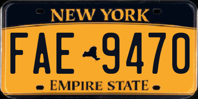 NY license plate FAE9470