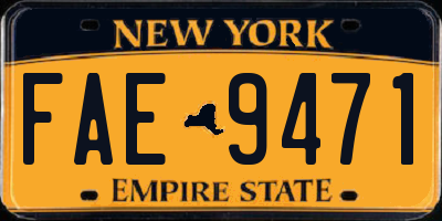 NY license plate FAE9471