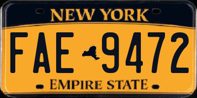 NY license plate FAE9472