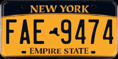 NY license plate FAE9474