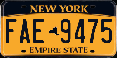 NY license plate FAE9475