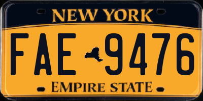 NY license plate FAE9476