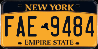 NY license plate FAE9484