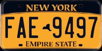 NY license plate FAE9497