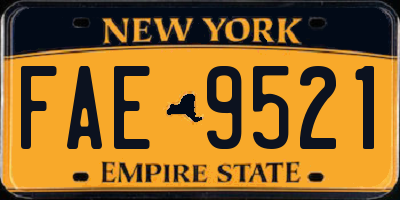 NY license plate FAE9521