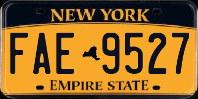 NY license plate FAE9527