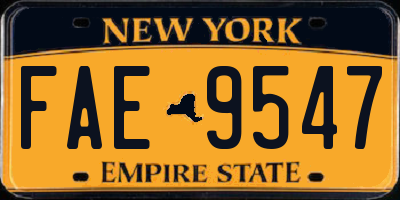 NY license plate FAE9547