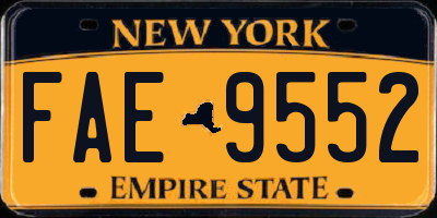 NY license plate FAE9552