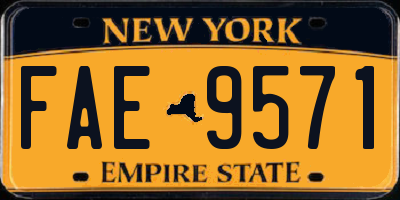 NY license plate FAE9571