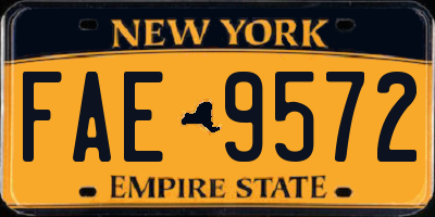 NY license plate FAE9572