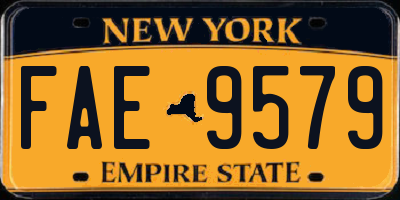 NY license plate FAE9579