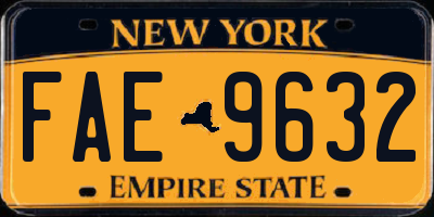 NY license plate FAE9632