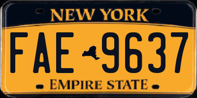NY license plate FAE9637