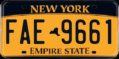 NY license plate FAE9661