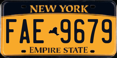 NY license plate FAE9679