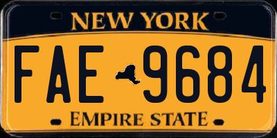 NY license plate FAE9684