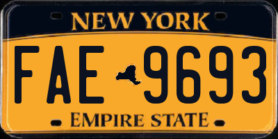NY license plate FAE9693