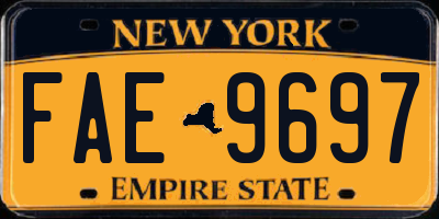 NY license plate FAE9697