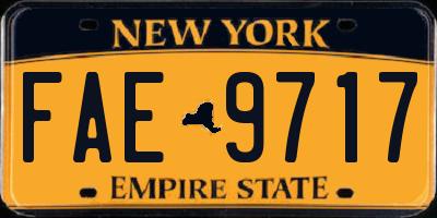 NY license plate FAE9717