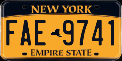 NY license plate FAE9741