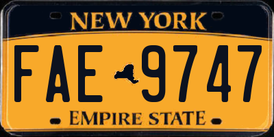 NY license plate FAE9747