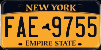 NY license plate FAE9755