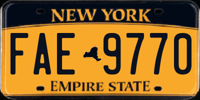 NY license plate FAE9770