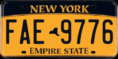 NY license plate FAE9776