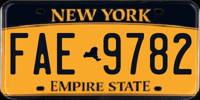 NY license plate FAE9782