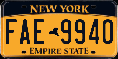 NY license plate FAE9940