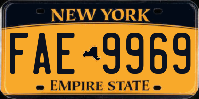 NY license plate FAE9969