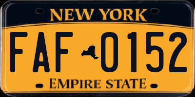 NY license plate FAF0152