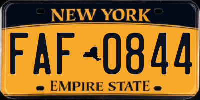 NY license plate FAF0844