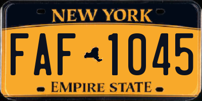 NY license plate FAF1045