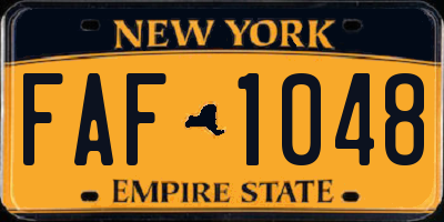 NY license plate FAF1048