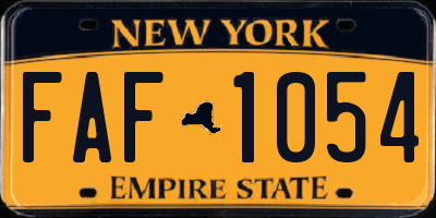 NY license plate FAF1054