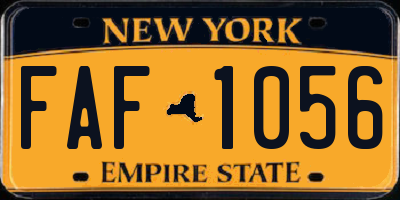 NY license plate FAF1056