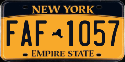 NY license plate FAF1057