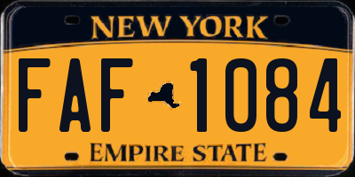 NY license plate FAF1084