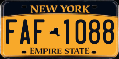 NY license plate FAF1088