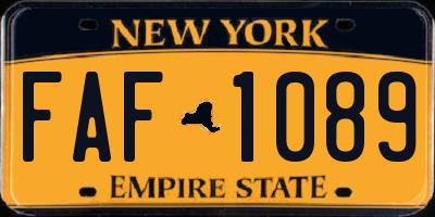 NY license plate FAF1089